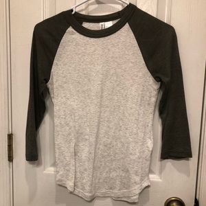 Oatmeal and Olive Baseball Tee